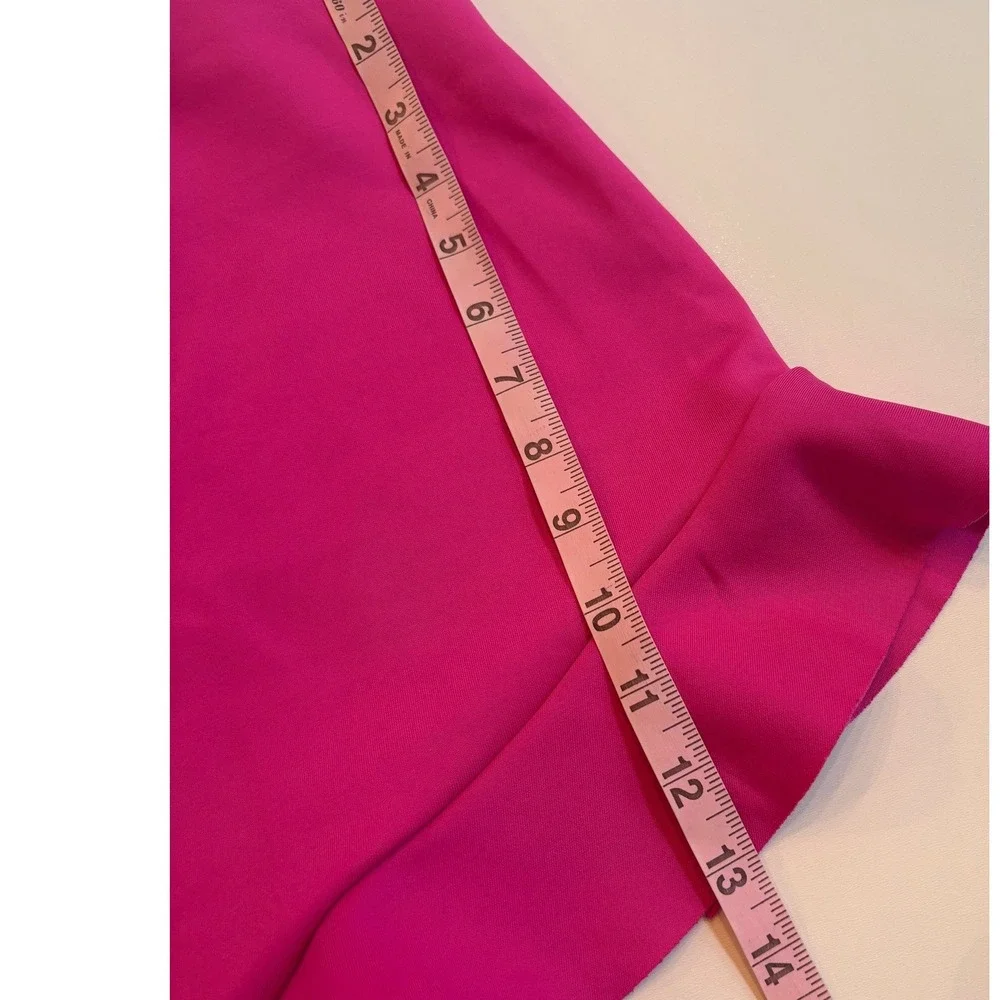 Kikiriki Fuchsia Pink‎ Asymmetrical Ruffle Mini Skirt High Low Bodycon Party L